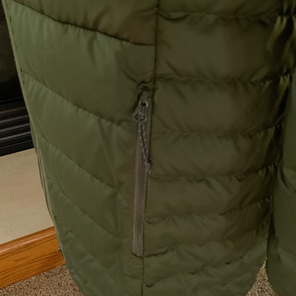 Columbia McKay Lake Long Scuba Hooded, Down Olive Green Jacket, Women’s Sz M - Picture 7 of 14